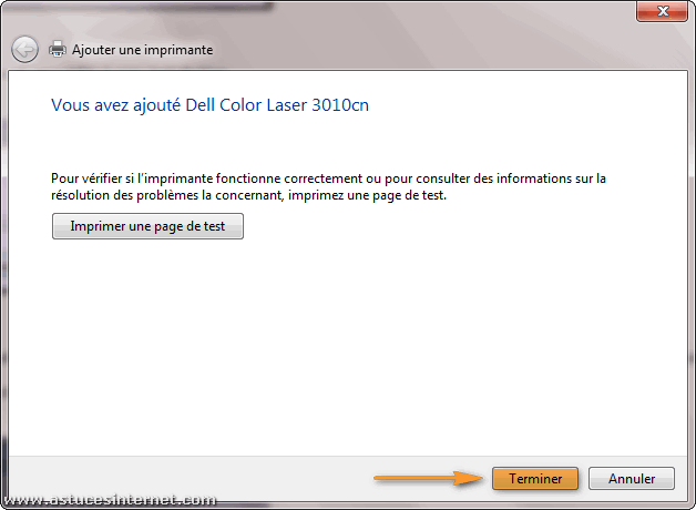 Installation imprimante réseau sur Windows 7