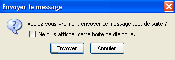 Fenêtre de confirmation avant envoi