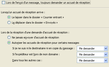 Gestion des accus�s de r�ception