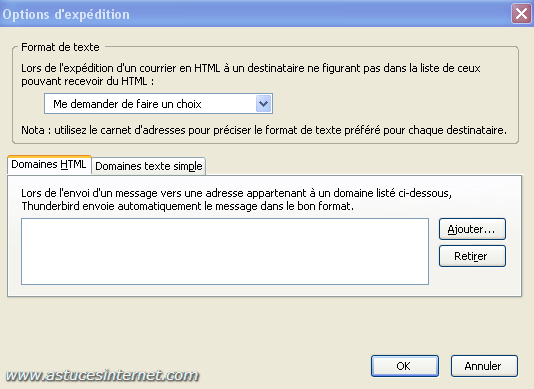 Option d'expédition
