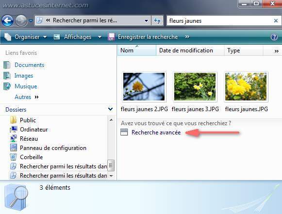 Recherche avanc�e depuis une recherche simple