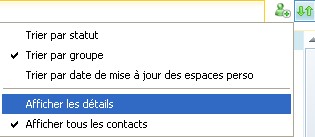 organiser la liste de contact