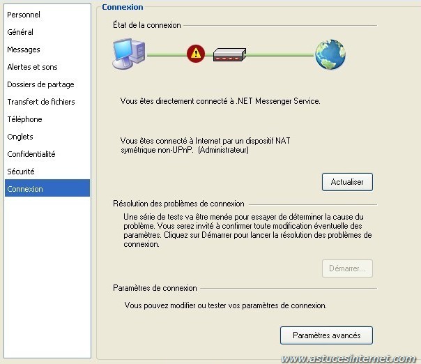 option de windows live messenger