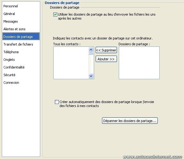 option de windows live messenger