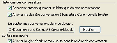 historique des conversations