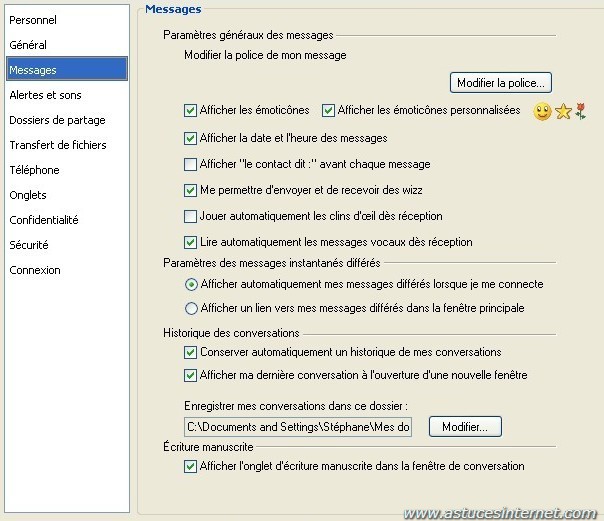 option de windows live  messenger