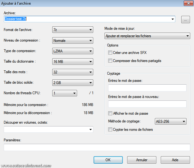 7-zip - Utilisation