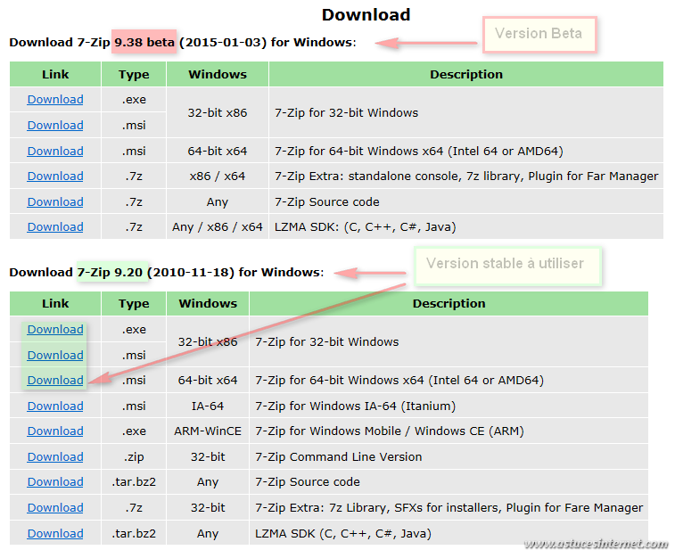 Installation de 7-zip