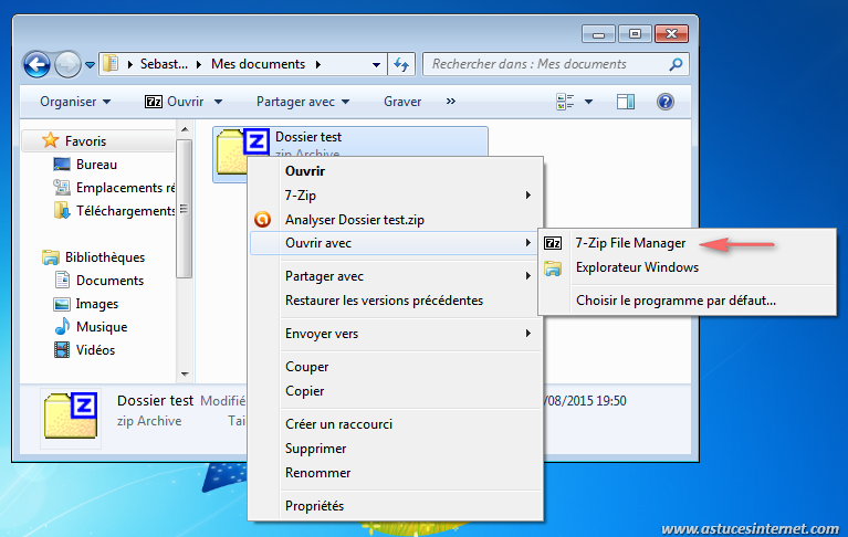 7-zip - Utilisation