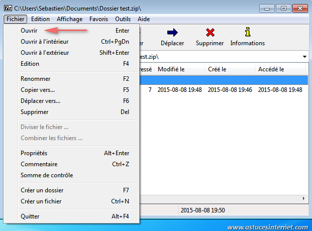 7-zip - Utilisation