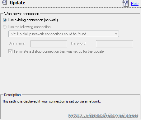 Antivir : Menu option General