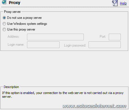 Antivir : Menu option General