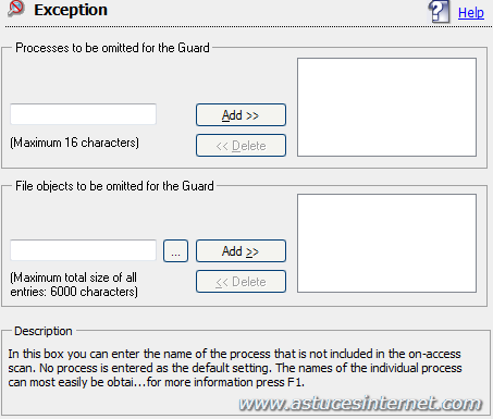 Antivir : Menu option Guard