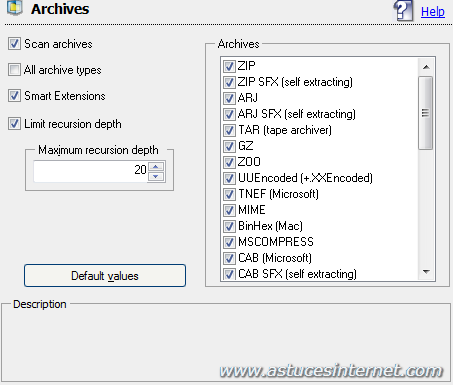 Antivir : Menu option Scanner