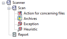 Antivir : Paramétrage (scanner)