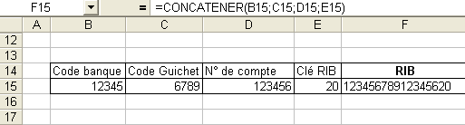 Résultat CONCATENER