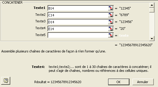 Formule Concatener (assistant)