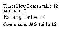 Exemple de polices de caractère