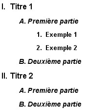 Exemple de hiérarchisation de paragraphe