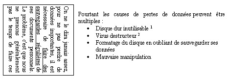 Exemple d'orientation de texte