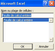 Fusion : Plage de cellules Excel