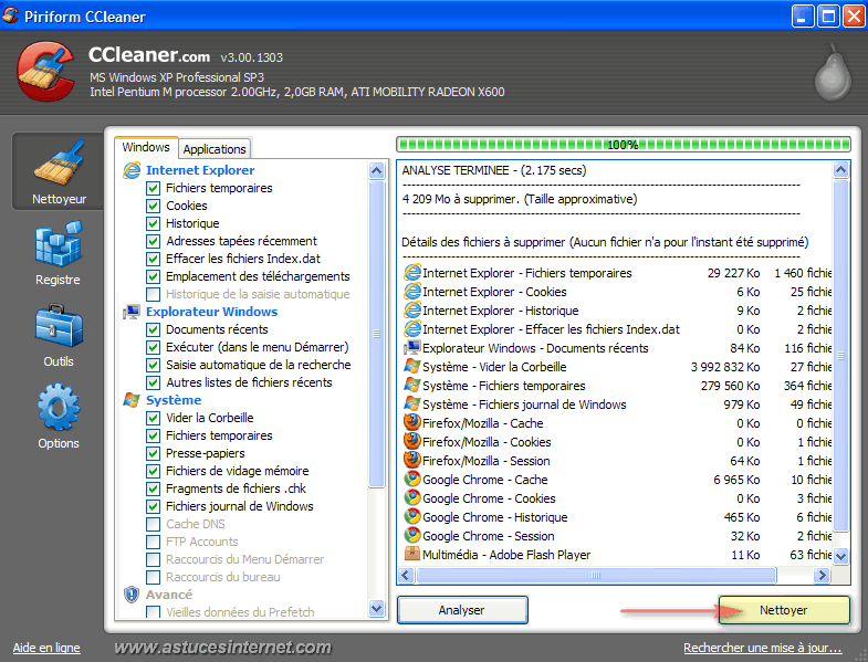 CCleaner : Nettoyeur