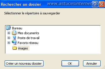 Choisir le dossier à sauvegarder