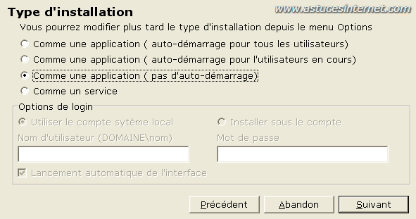 Installation : Etape 4