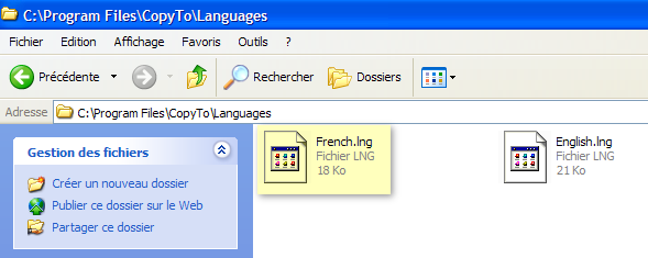 Paramétrage de la langue