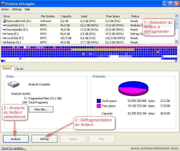 Defragmentation de fichiers