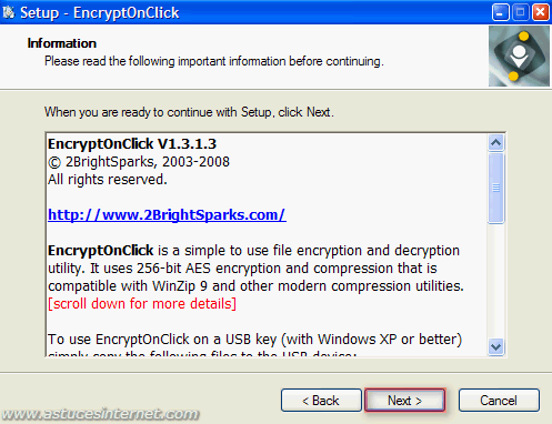 EncryptOnClick : Installation