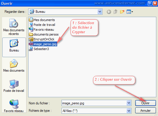 EncryptOnClick : Utilisation