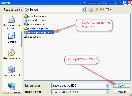 EncryptOnClick : Utilisation