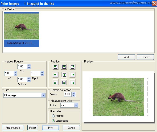 impression d'image