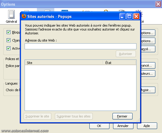 Options de Firefox