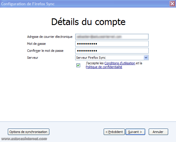 Configuration de Sync