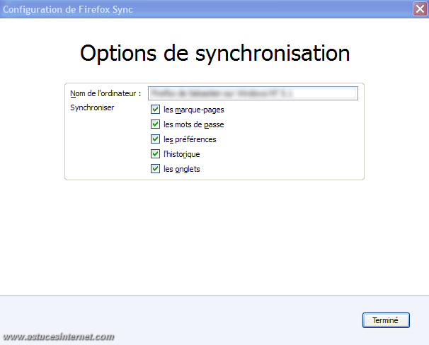 Configuration de Sync