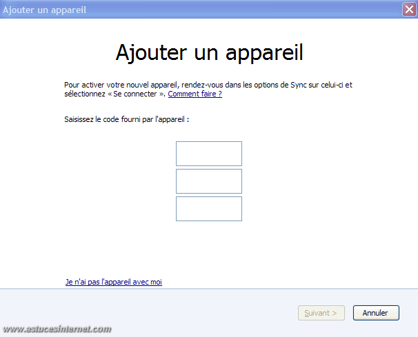 Configuration de Sync