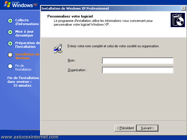 Installation de Windows
