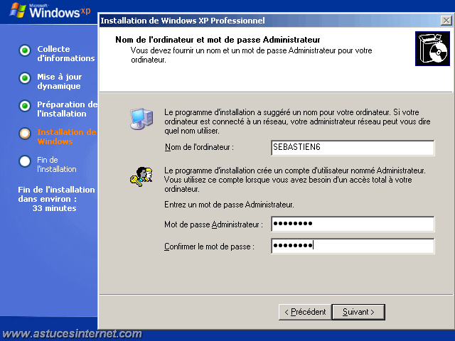 Installation de Windows