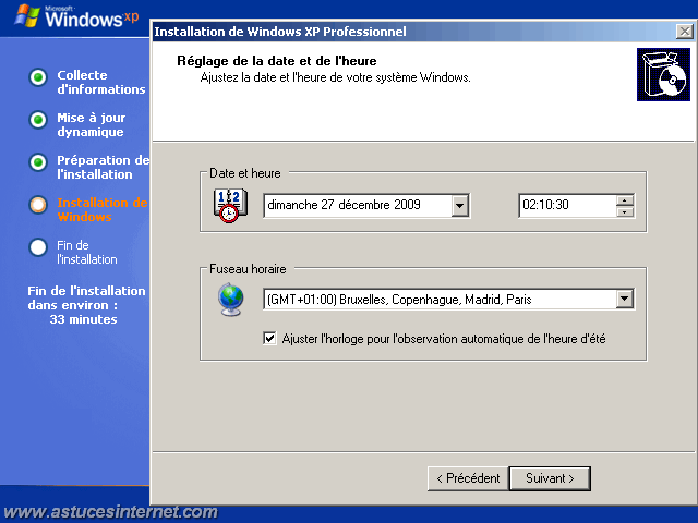 Installation de Windows