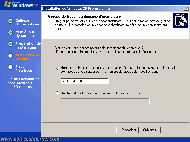 Installation de Windows