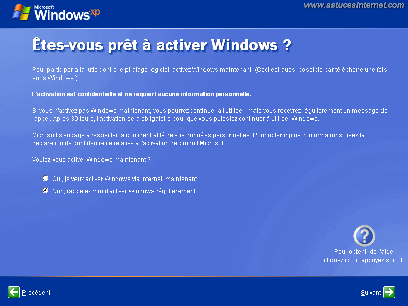 Installation de Windows