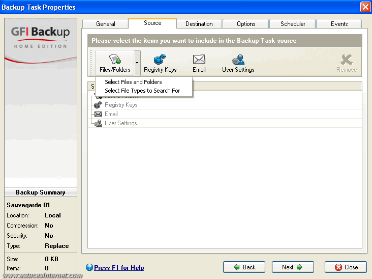 GFI Backup 2009 : Backup