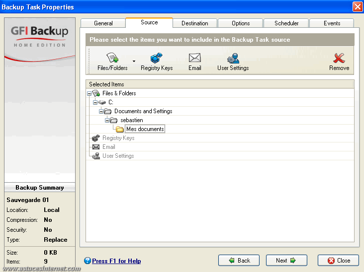 GFI Backup 2009 : Backup