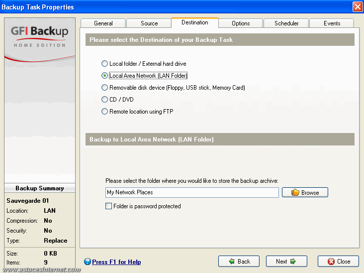 GFI Backup 2009 : Backup