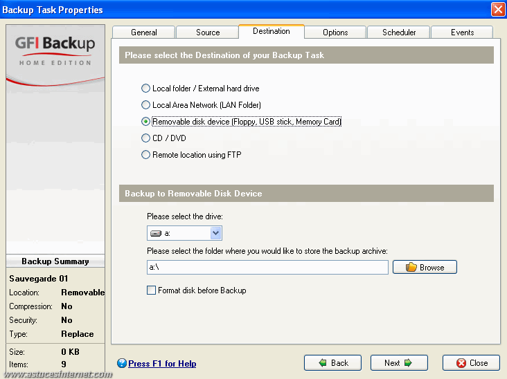 GFI Backup 2009 : Backup