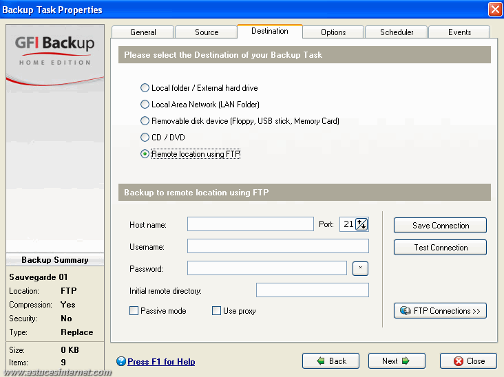 GFI Backup 2009 : Backup