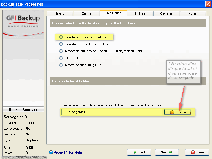 GFI Backup 2009 : Backup