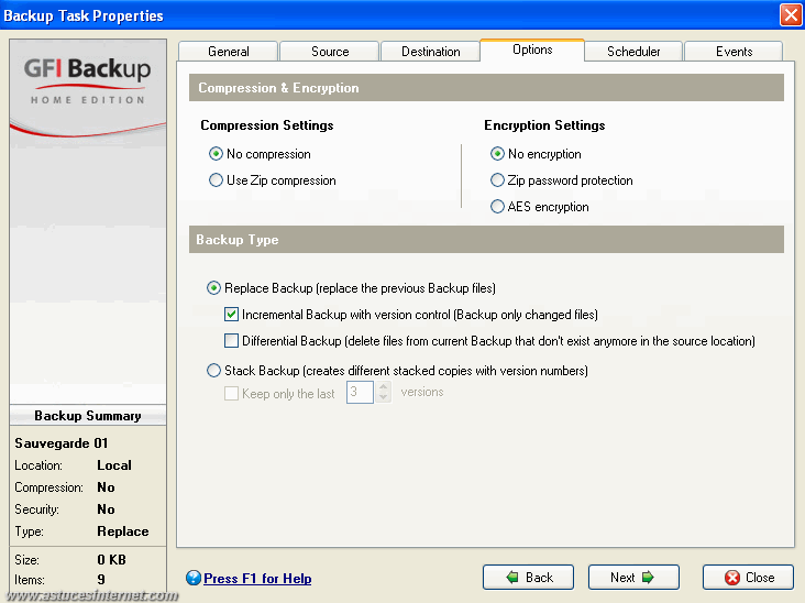 GFI Backup 2009 : Backup